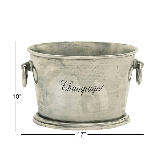 17" Silver Champagne Metal Wine Bottle Holder
